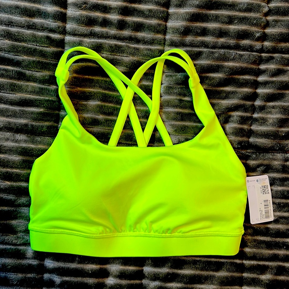 Size 4 Highlighter Yellow Lululemon Energy Bra